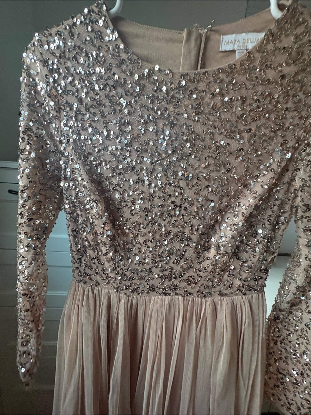 ASOS Sequin Bodice Maxi Dress in Blush
